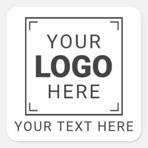 Adesivo Quadrado Logotipo e Texto Empresarial Profissional Personal
