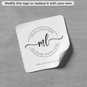 Adesivo Quadrado Logotipo Empresarial Minimalista Monograma Persona