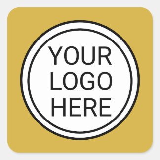 Adesivo Quadrado Logotipo Empresarial Personalizado em Ouro