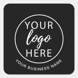 Adesivo Quadrado Logotipo Empresarial Personalizado Minimalista