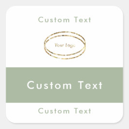 Adesivo Quadrado Logotipo Empresarial Simples Moderno Verde Sage Pe