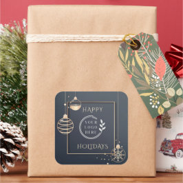 Adesivo Quadrado Logotipo Feliz Férias Natal Squ Moderno