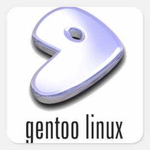 Adesivo Quadrado logotipo gentoo Linux