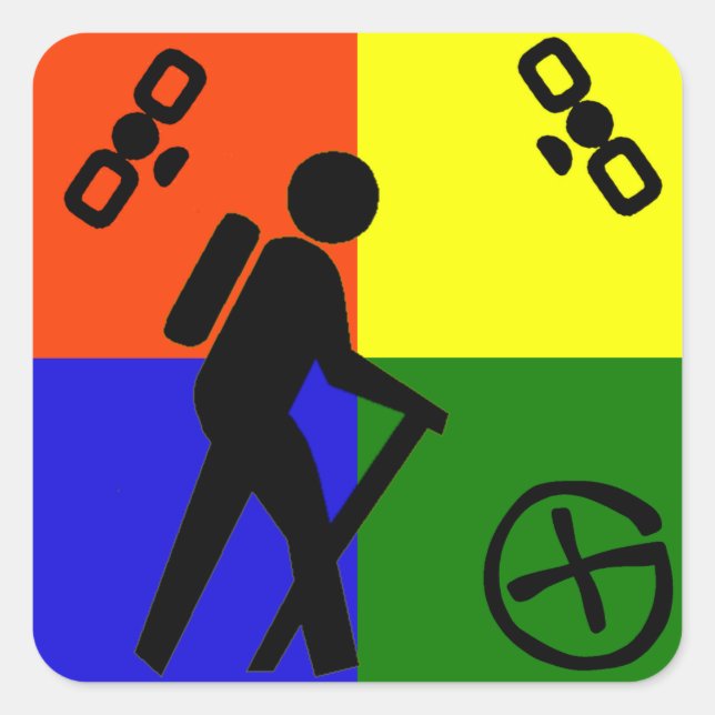 Adesivo Quadrado Logotipo Geocache (Frente)