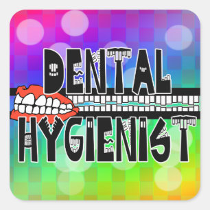 ADESIVO QUADRADO LOGOTIPO HIGIENISTA DENTAL TOOTHY