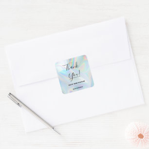 Adesivo Quadrado Logotipo Holográfico Personalizado