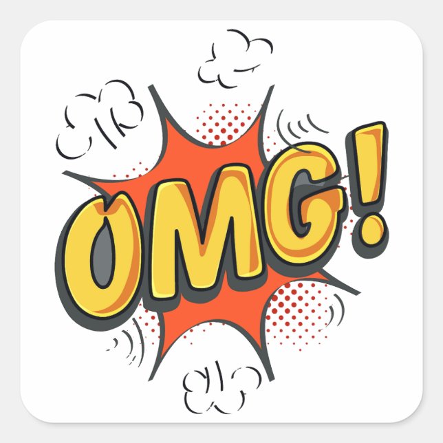 Adesivo Quadrado logotipo OMG (Frente)