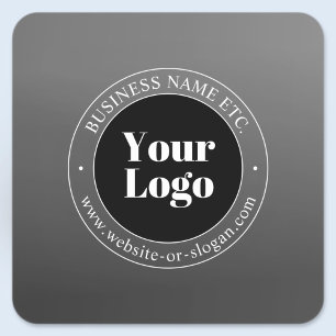 Adesivo Quadrado Logotipo ou Design da sua empresa e texto editável