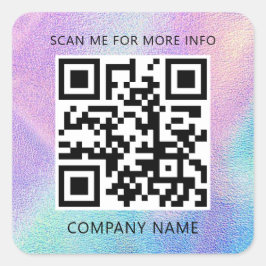 Adesivo Quadrado Logotipo personalizado Código QR Digitalizar o nom