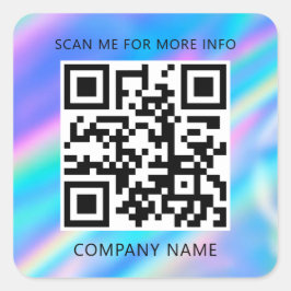 Adesivo Quadrado Logotipo personalizado Código QR Digitalizar o nom
