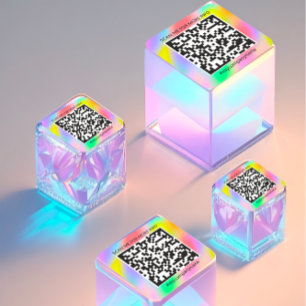 Adesivo Quadrado Logotipo personalizado Código QR Digitalize-me Nom