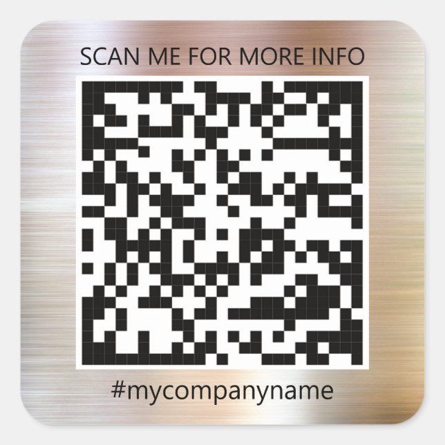 Adesivo Quadrado Logotipo personalizado Código QR Digitalize-me Ros (Frente)