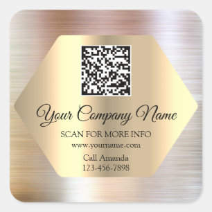 Adesivo Quadrado Logotipo personalizado Código QR Promocional Anal