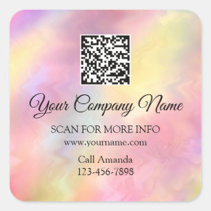 Adesivo Quadrado Logotipo personalizado Código QR Promocional Comp