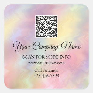 Adesivo Quadrado Logotipo personalizado Código QR Promocional Compr