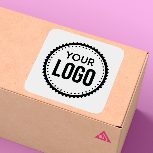 Adesivo Quadrado Logotipo Personalizado da Empresa (Criador carregado)
