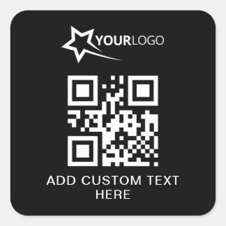 Adesivo Quadrado Logotipo personalizado da empresa e código QR pret