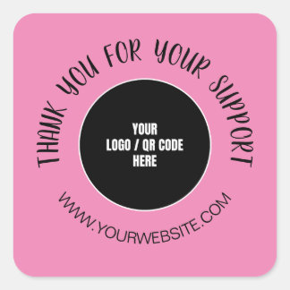 Adesivo Quadrado Logotipo Personalizado Da Empresa Obrigado Pelo Se