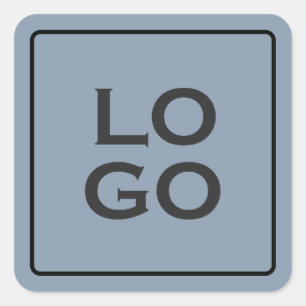 Adesivo Quadrado Logotipo Personalizado em Azul Empoeirado com Mold