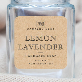 Adesivo Quadrado Logotipo personalizado quadrado Papel Kraft etique