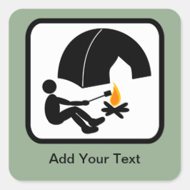 Adesivo Quadrado Logotipo personalizável do Camper