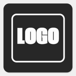 Adesivo Quadrado Logotipo preto branco da Marca corporativa simples