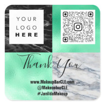 Logotipo QRCode Nome Obrigado Comprando Marble Gre