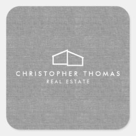 Adesivo Quadrado Logotipo residencial moderno Imobiliário, Linhagem