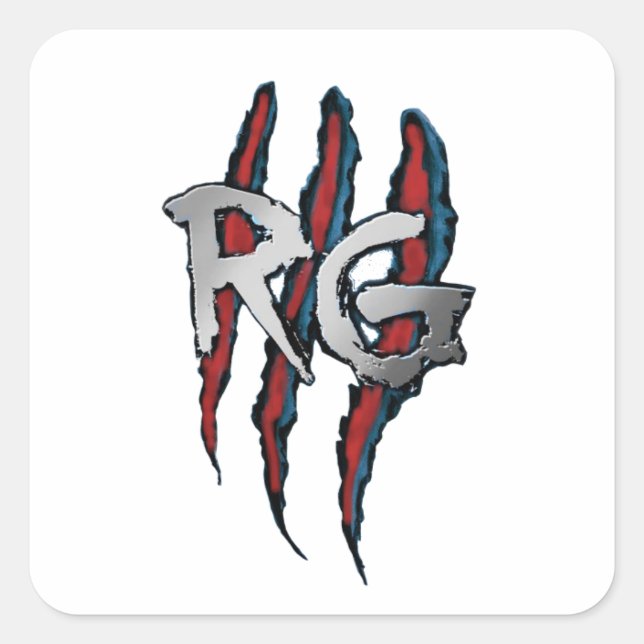 Adesivo Quadrado Logotipo RG Limpar (Frente)