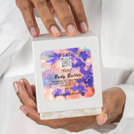 Adesivo Quadrado LOGOTIPO Rosa Púrpura QR de Encapsulamento de Prod