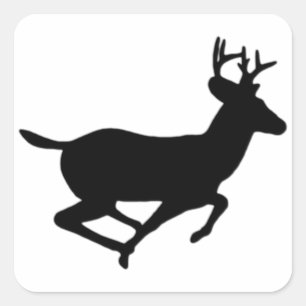 Adesivo Quadrado Logotipo Running dos cervos da cauda branca