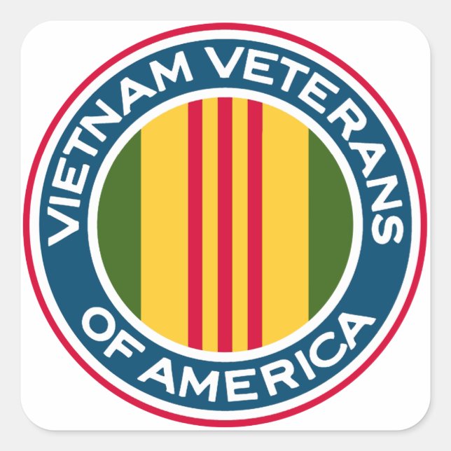 Adesivo Quadrado Logotipo Vietnamita dos Estados Unidos (Frente)