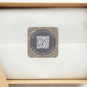 Adesivo Quadrado Loja de Sticker de Código QR Personalizado Moderno