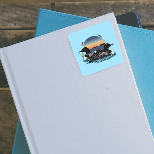 Adesivo Quadrado Lon Casal Sunset Blue