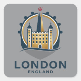 Adesivo Quadrado Londres Inglaterra Grã-Bretanha
