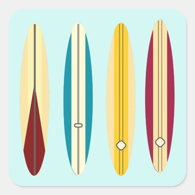 Adesivo Quadrado Longboards Antigos (Frente)