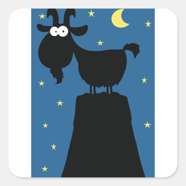 Adesivo Quadrado Longhorn Goat Stickers (Frente)