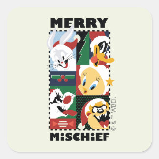 Adesivo Quadrado LOONEY TUNES™ Holidy Feliz Mishead