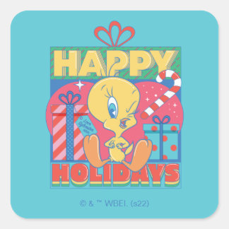 Adesivo Quadrado LOONEY TUNES™ | TWEETY™ Felizes Festas