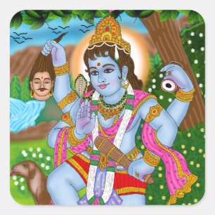 Adesivo Quadrado Lord Bhairava Stickers