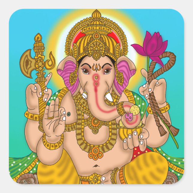 Adesivo Quadrado Lord Ganesha Sticker (Frente)