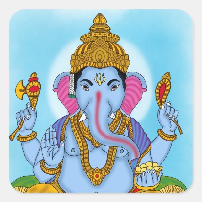 Adesivo Quadrado Lord Ganesha Sticker (Frente)
