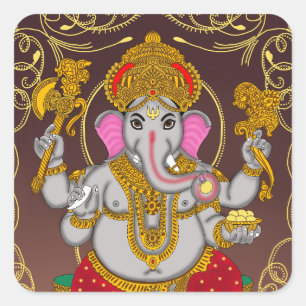 Adesivo Quadrado Lord Ganesha Stickers