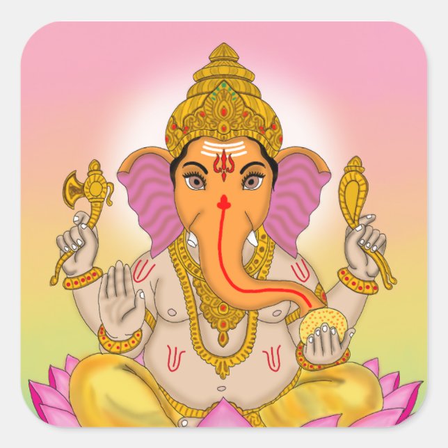 Adesivo Quadrado Lord Ganesha Stickers (Frente)