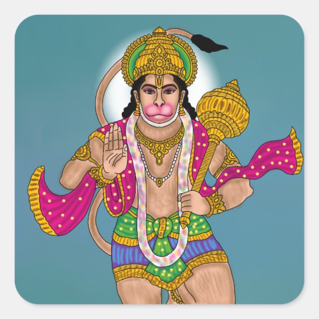 Adesivo Quadrado Lord Hanuman Sticker Pack (Frente)