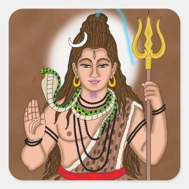 Adesivo Quadrado Lord Shiva Stickers (Frente)