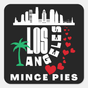 Adesivo Quadrado Los Angeles ama Mince Pies Cityscape