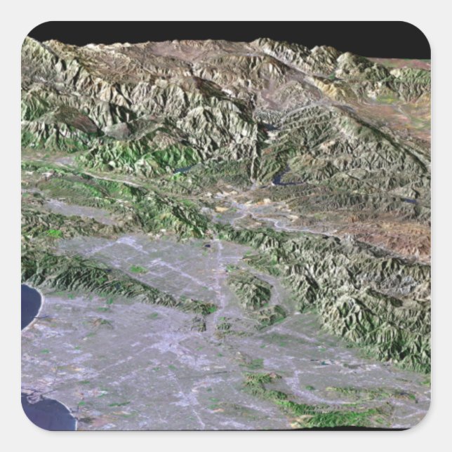 Adesivo Quadrado Los Angeles, Califórnia (Frente)