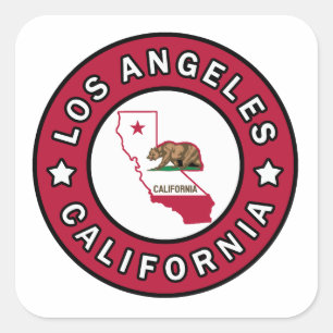 Adesivo Quadrado Los Angeles California