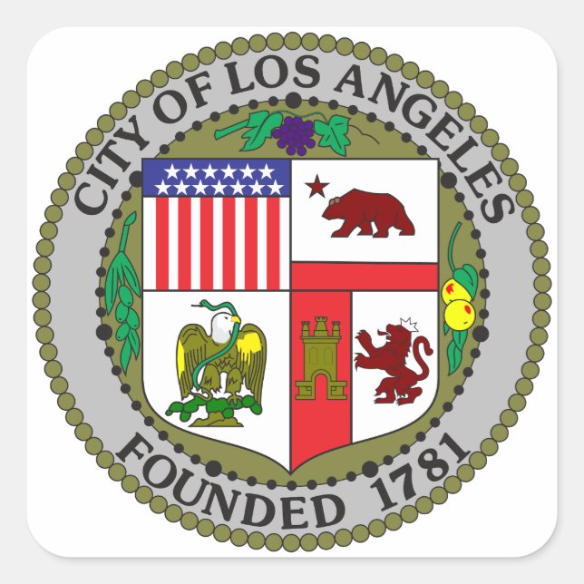 Adesivo Quadrado Los Angeles Seal (Frente)
